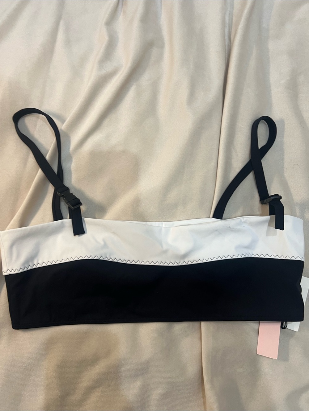 Victoria's Secret Black and White Bandeau Bikini Top